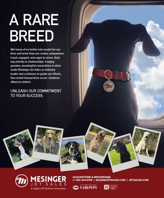 Mesinger Jet Sales print ad